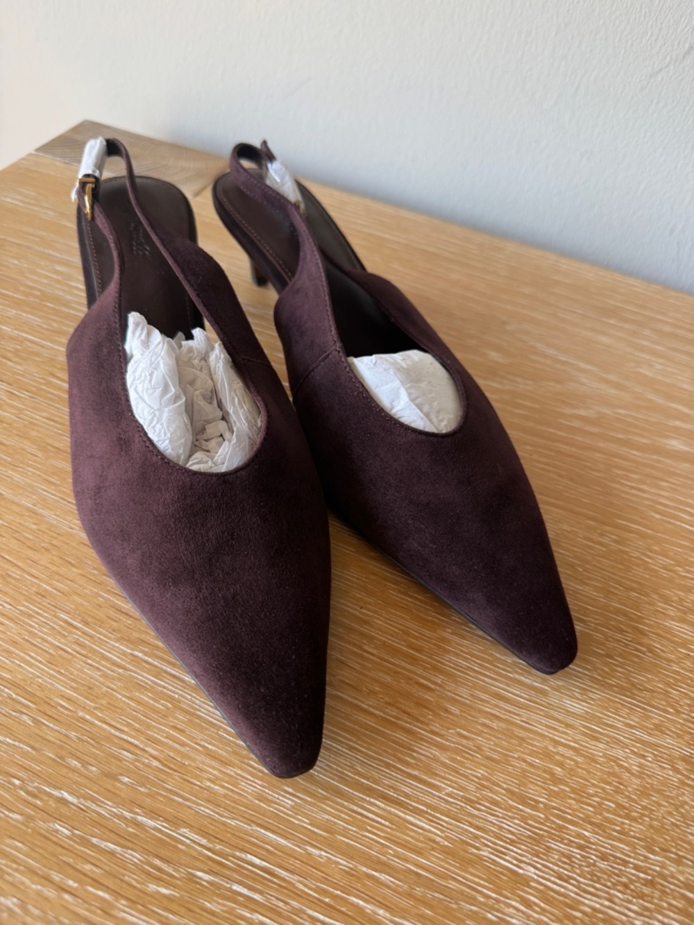 NWOB! MADEWELL Women's Emilie Slingback Pump Chocolate Raisin Suede 10 Brown - Picture 11 of 16